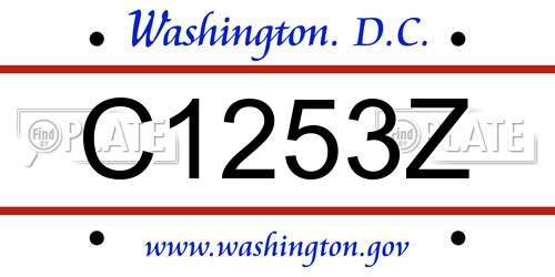 C1253Z District Of Columbia License Plate