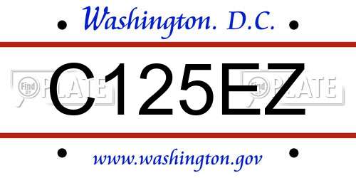 C125EZ District Of Columbia License Plate