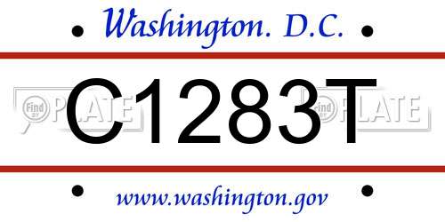 C1283T District Of Columbia License Plate