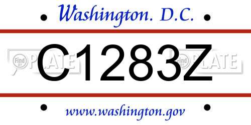 C1283Z District Of Columbia License Plate