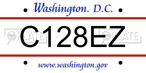 C128EZ District Of Columbia License Plate