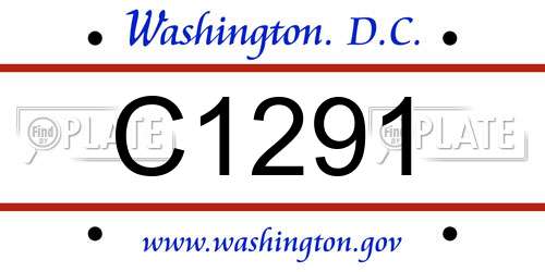 C1291 District Of Columbia License Plate