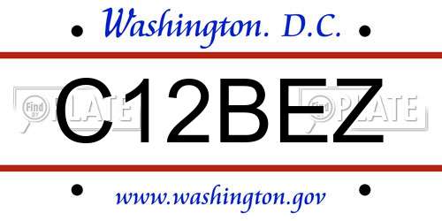 C12BEZ District Of Columbia License Plate