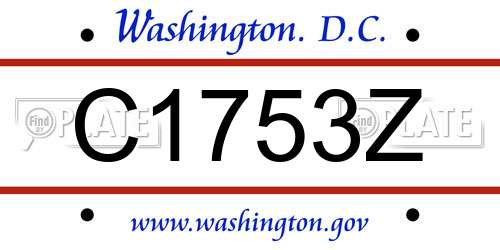 C1753Z District Of Columbia License Plate
