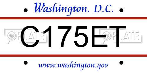 C175ET District Of Columbia License Plate