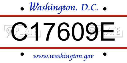 C17609E District Of Columbia License Plate