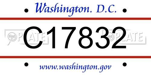 C17832 District Of Columbia License Plate