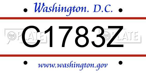 C1783Z District Of Columbia License Plate