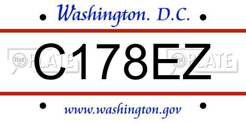 C178EZ District Of Columbia License Plate