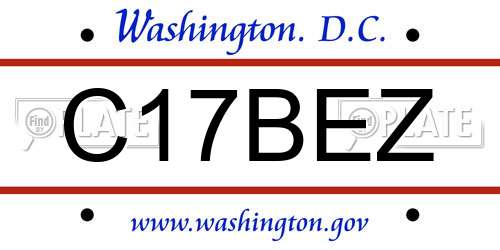 C17BEZ District Of Columbia License Plate