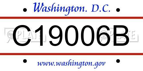 C19006B District Of Columbia License Plate