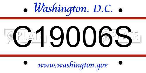 C19006S District Of Columbia License Plate