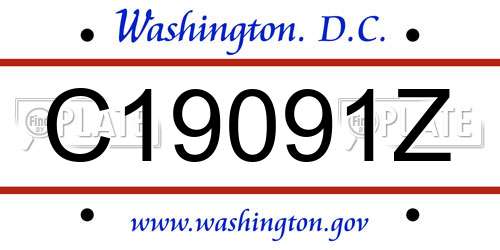 C19091Z District Of Columbia License Plate