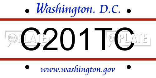 C201TC District Of Columbia License Plate