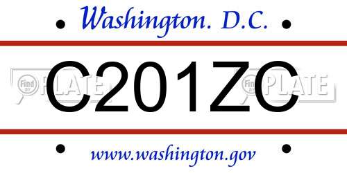 C201ZC District Of Columbia License Plate