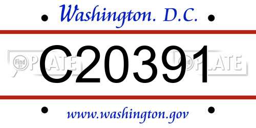 C20391 District Of Columbia License Plate
