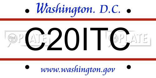 C20ITC District Of Columbia License Plate