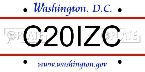 C20IZC District Of Columbia License Plate