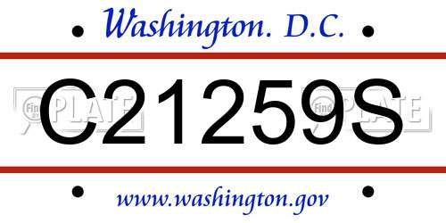 C21259S District Of Columbia License Plate