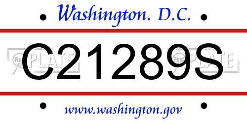 C21289S District Of Columbia License Plate