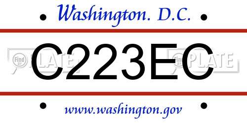 C223EC District Of Columbia License Plate