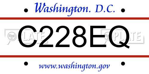 C228EQ District Of Columbia License Plate