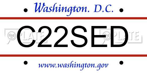 C22SED District Of Columbia License Plate
