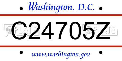 C24705Z District Of Columbia License Plate