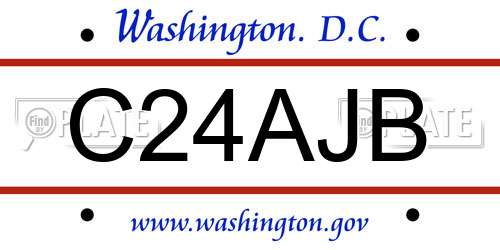 C24AJB District Of Columbia License Plate