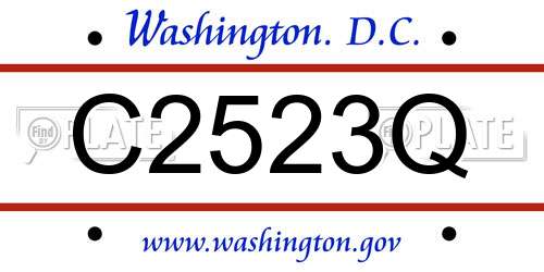 C2523Q District Of Columbia License Plate