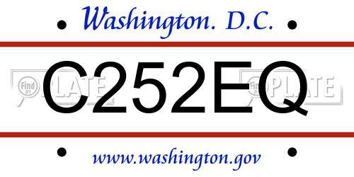 C252EQ District Of Columbia License Plate