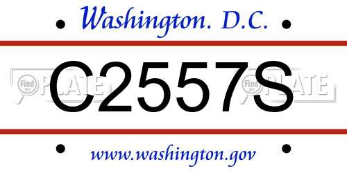 C2557S District Of Columbia License Plate