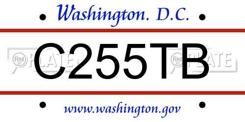 C255TB District Of Columbia License Plate