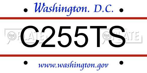 C255TS District Of Columbia License Plate