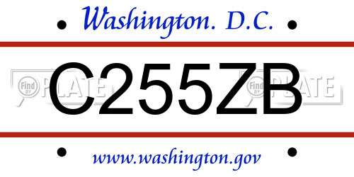 C255ZB District Of Columbia License Plate