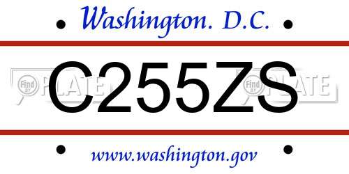 C255ZS District Of Columbia License Plate