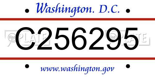 C256295 District Of Columbia License Plate