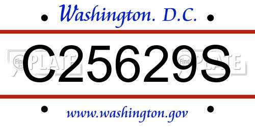 C25629S District Of Columbia License Plate