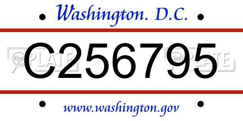 C256795 District Of Columbia License Plate