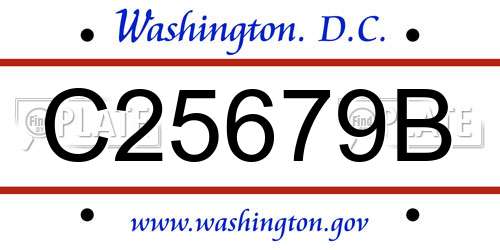 C25679B District Of Columbia License Plate