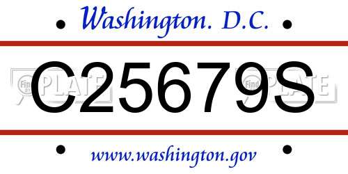 C25679S District Of Columbia License Plate