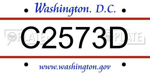 C2573D District Of Columbia License Plate