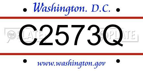 C2573Q District Of Columbia License Plate