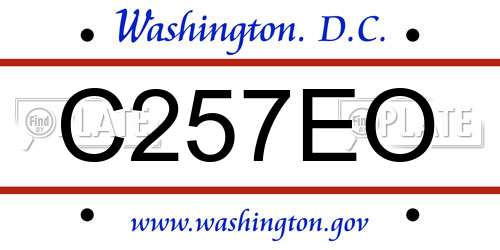 C257EO District Of Columbia License Plate