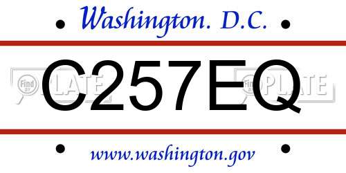 C257EQ District Of Columbia License Plate