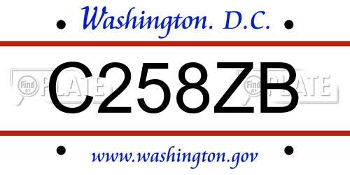 C258ZB District Of Columbia License Plate