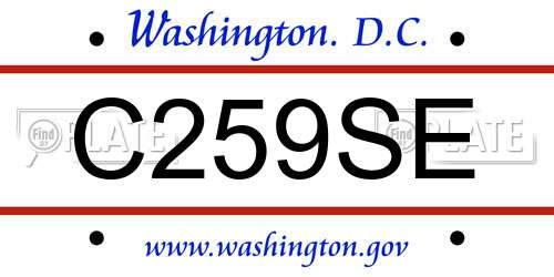 C259SE District Of Columbia License Plate