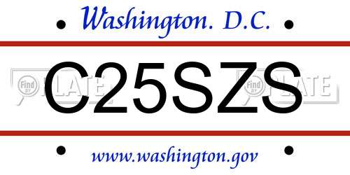 C25SZS District Of Columbia License Plate