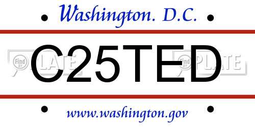 C25TED District Of Columbia License Plate