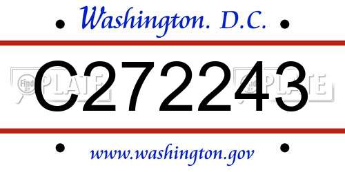 C272243 District Of Columbia License Plate